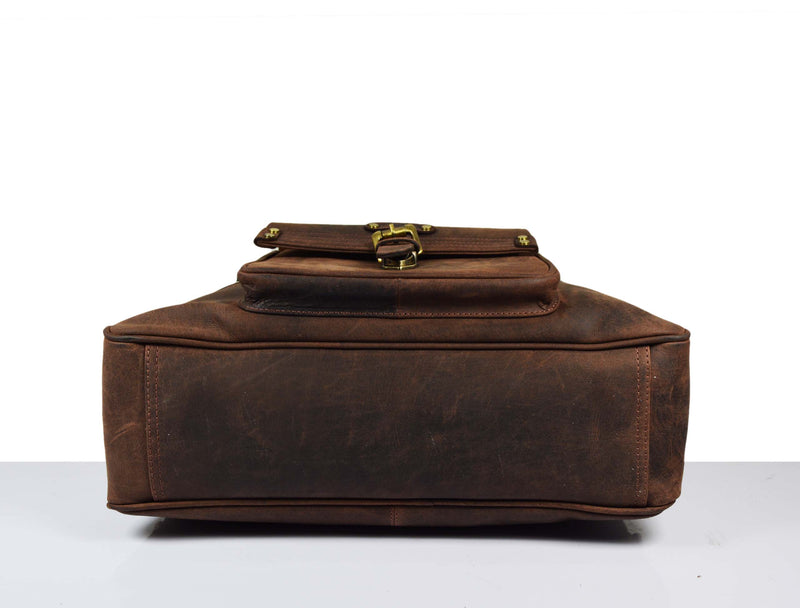 Lowell Leather Portfolio Bag  16" -  Walnut Brown