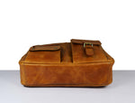 Elgin Leather Portfolio Bag - Caramel Brown