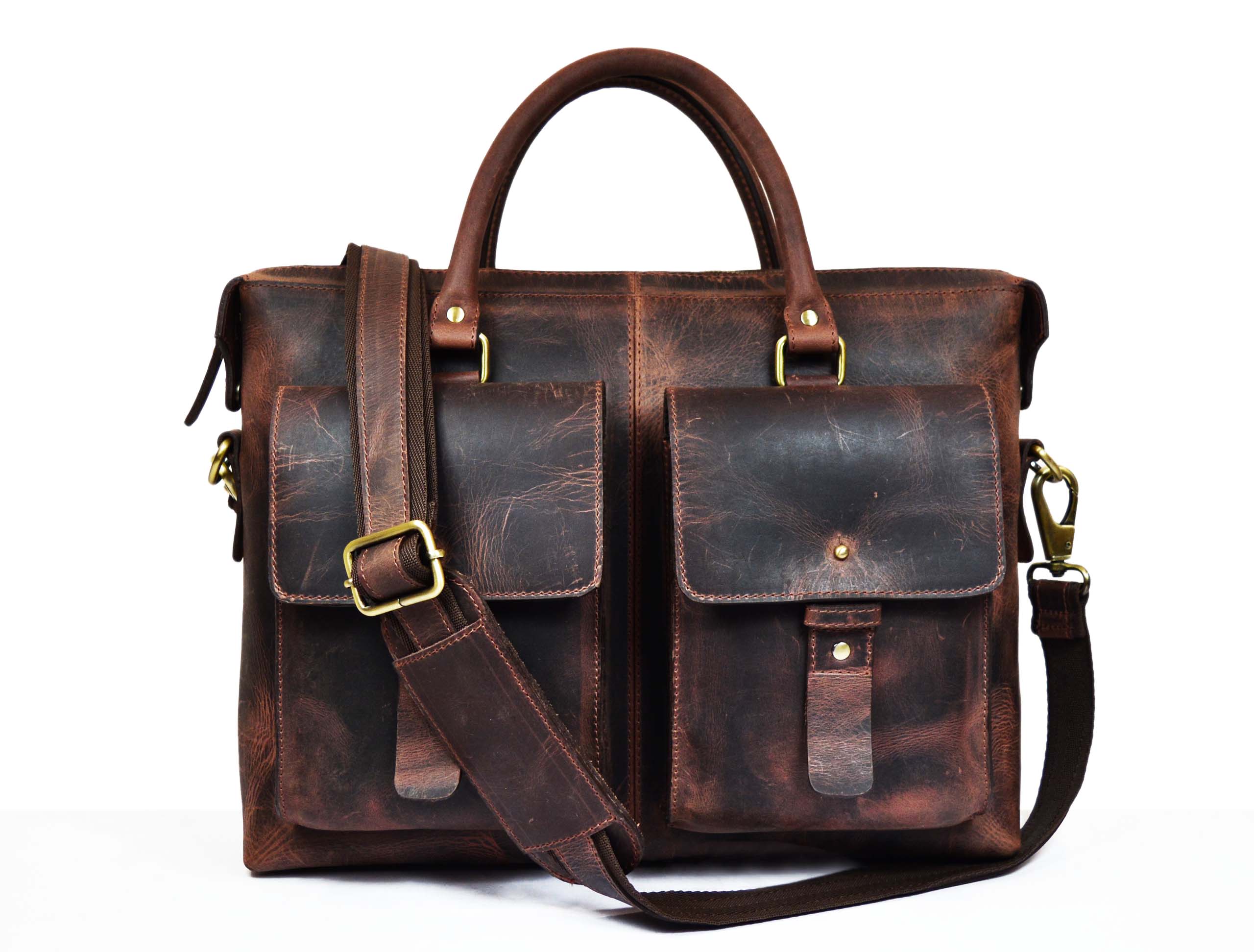 Leather portfolio bag on sale