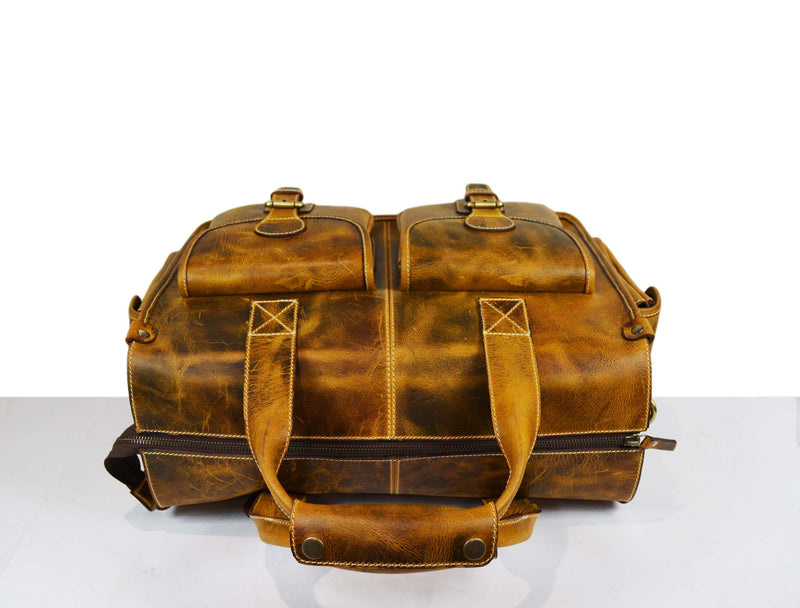 Antioch Leather Portfolio Bag - Caramel Brown