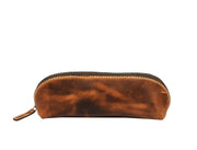 Vintage Leather Pencil Case - Stationery Pouch