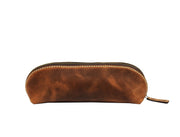 Vintage Leather Pencil Case - Stationery Pouch