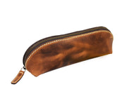 Vintage Leather Pencil Case - Stationery Pouch