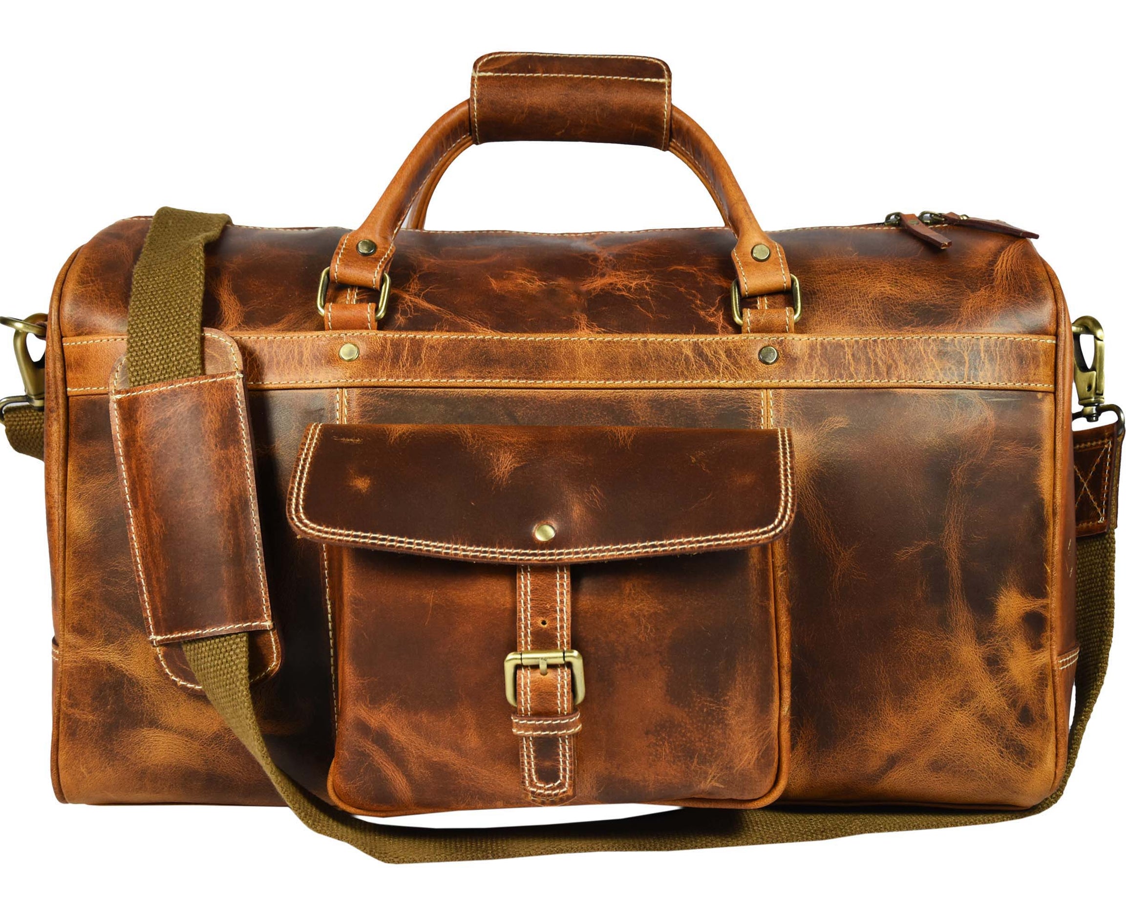 Dawson Leather Travel Bag - Walnut Brown
