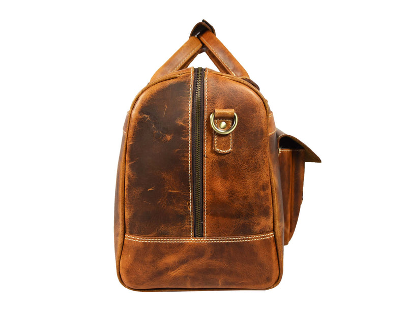Dawson Leather Travel Bag - Walnut Brown.