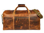 Dawson Leather Travel Bag - Walnut Brown.