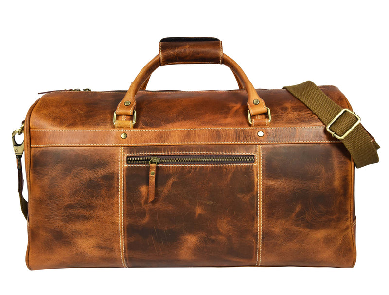 Dawson Leather Travel Bag - Walnut Brown.