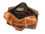 Dawson Leather Travel Bag - Walnut Brown.