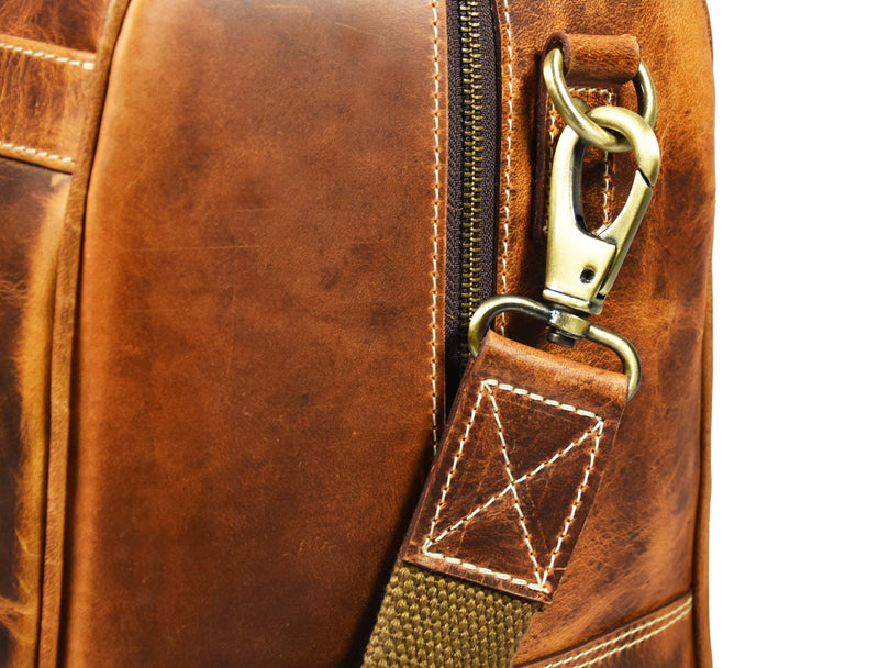 Dawson Leather Travel Bag - Walnut Brown.