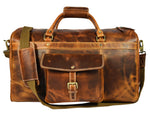 Dawson Leather Travel Bag - Walnut Brown.