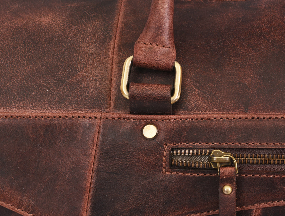 Leather Travel Bag -  Walnut Brown