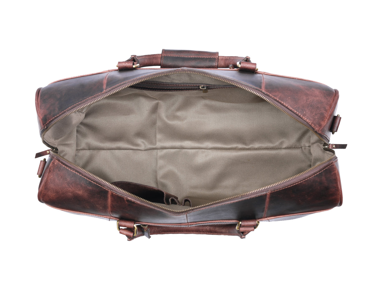 Leather Travel Bag -  Walnut Brown