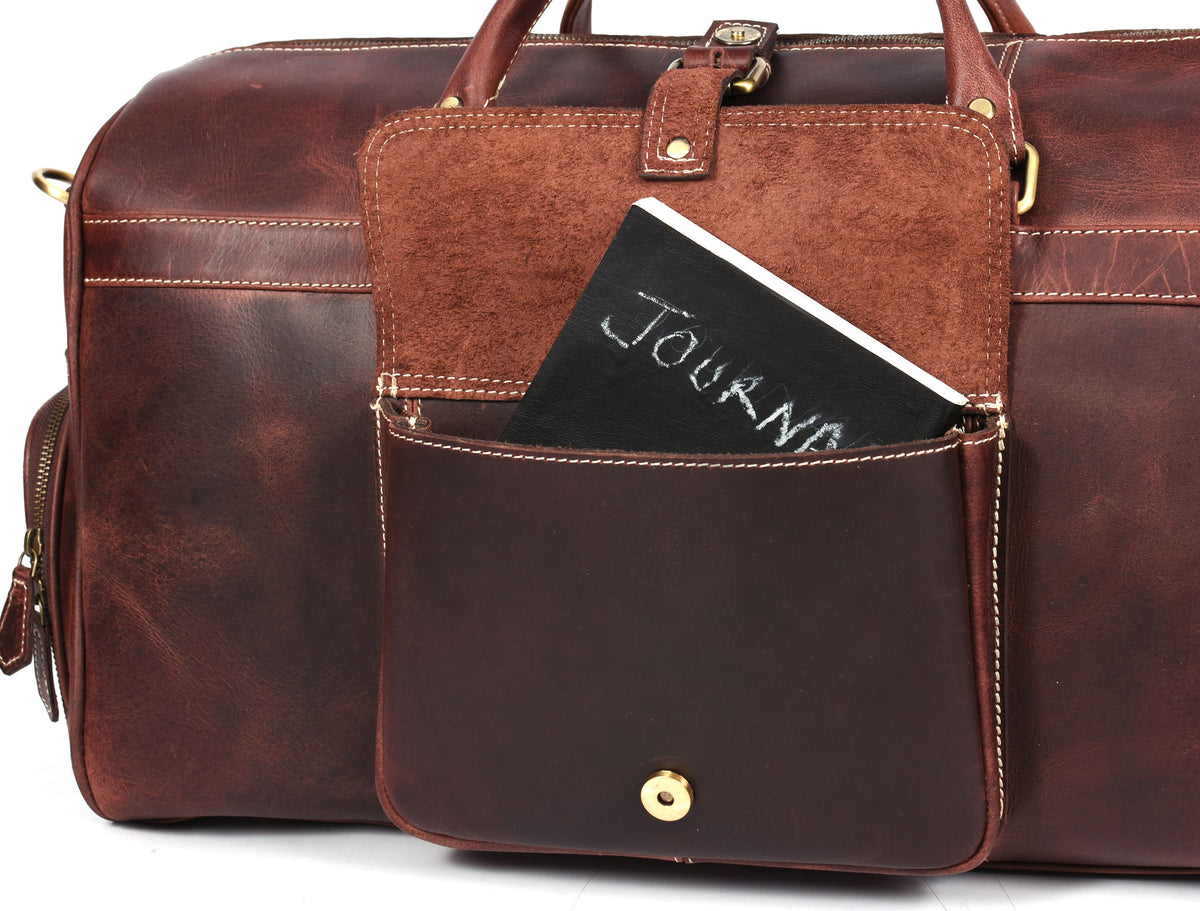 Dorval Leather Travel Bag - Walnut Brown