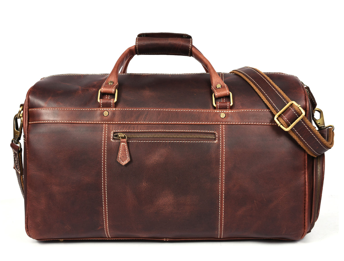 Dorval Leather Travel Bag - Walnut Brown