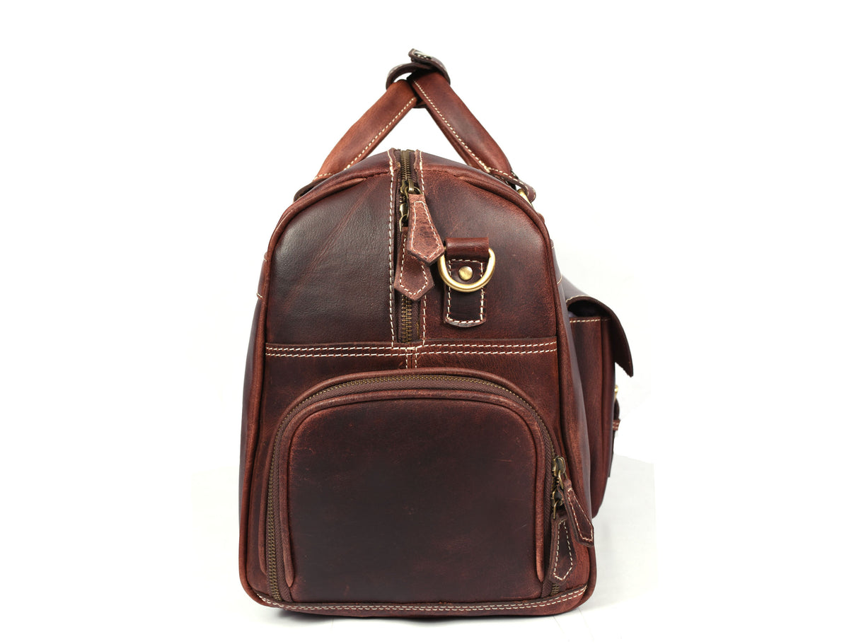 Dorval Leather Travel Bag - Walnut Brown