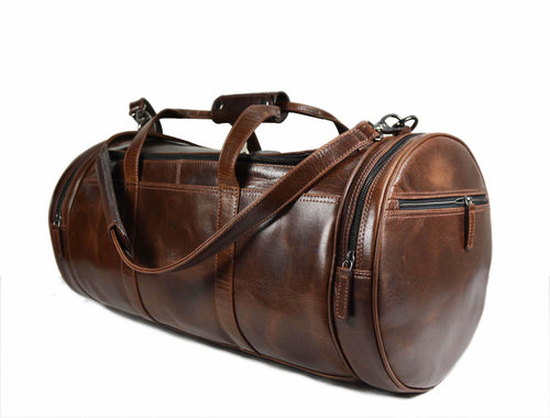 Iowa Leather Weekender Bag -  Umber Brown