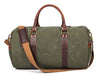 Leather Canvas Travel Bag - Green