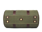 Leather Canvas Travel Bag - Green