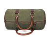 Leather Canvas Travel Bag - Green