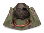Leather Canvas Travel Bag - Green