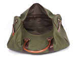 Leather Canvas Travel Bag - Green