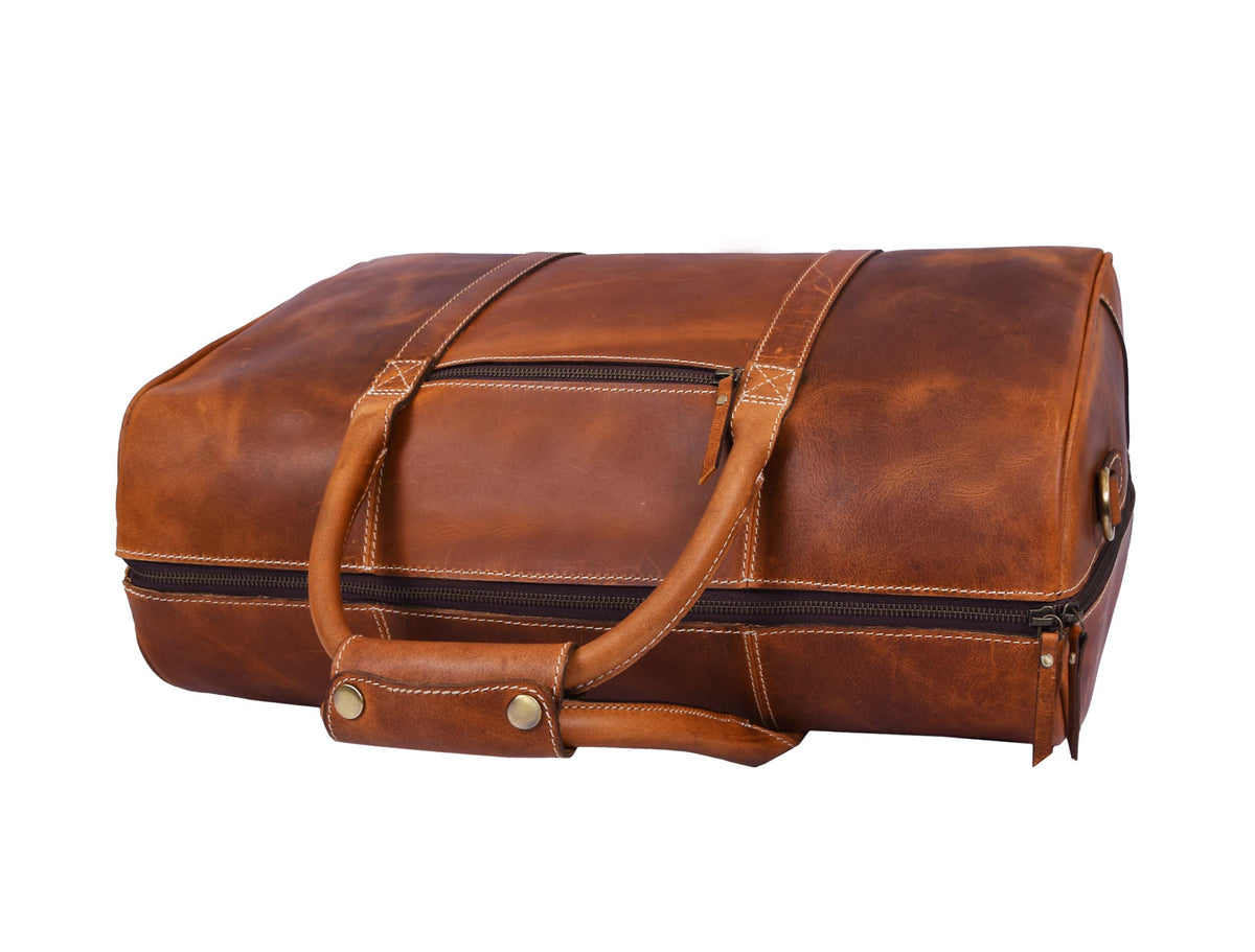 Walton Leather Travel Bag -  Caramel Brown