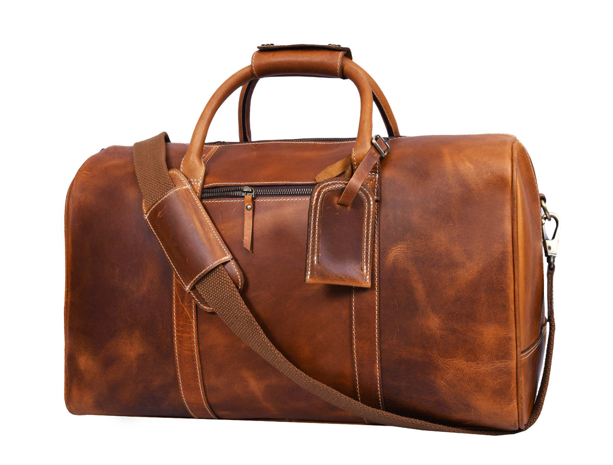 Walton Leather Travel Bag -  Caramel Brown