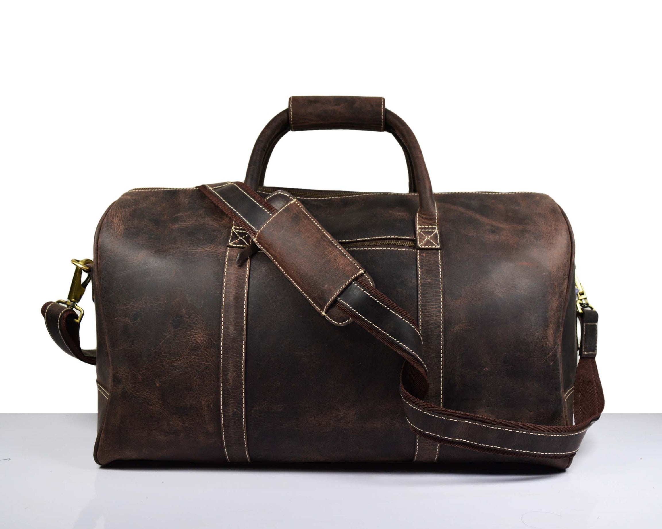 Walton Leather Travel Bag - Walnut Brown