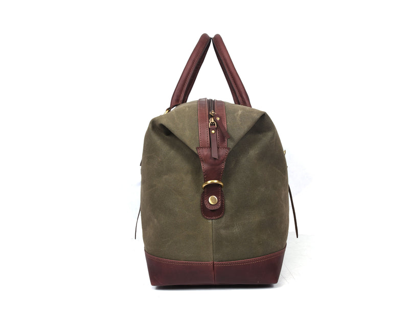 Tolredo Leather Canvas Duffel Bag - Green.
