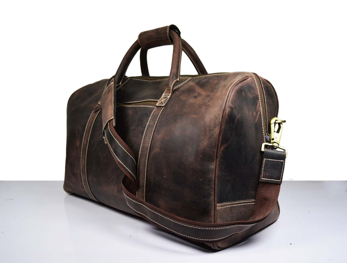 Walton Leather Travel Bag - Walnut Brown