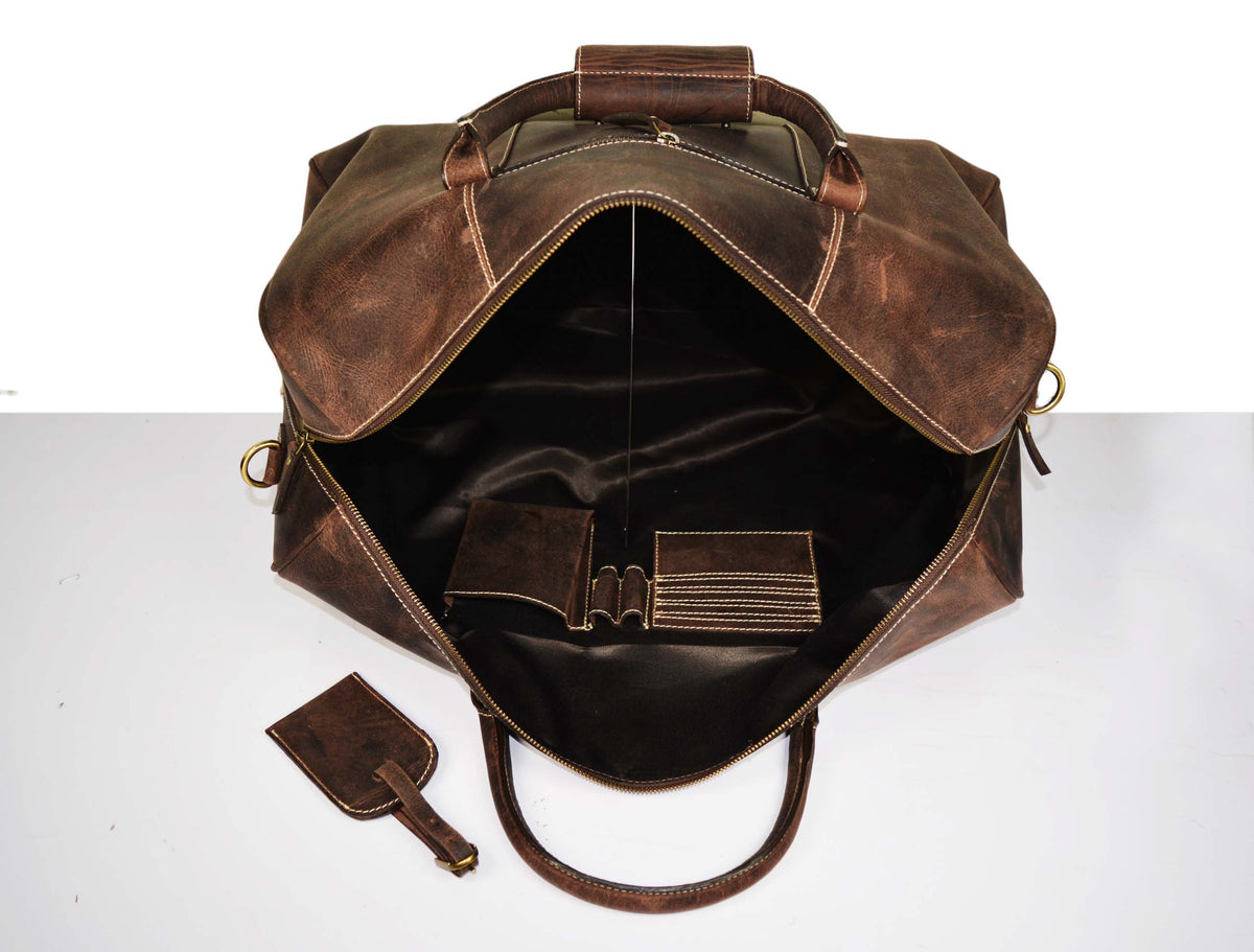 Walton Leather Travel Bag - Walnut Brown