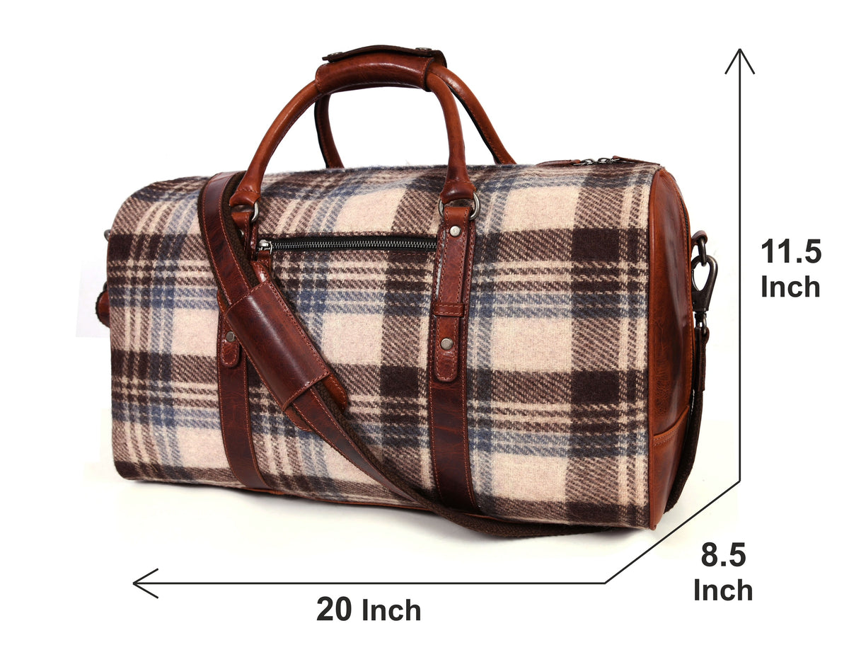 Manchester Leather & Tweed Duffle Bag