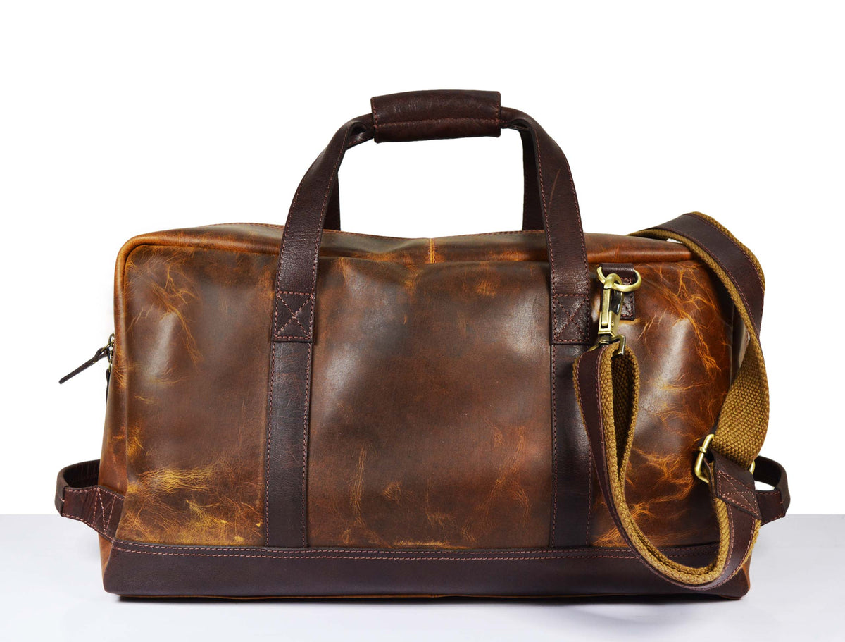 Leather Duffle Bag -  Pecan Brown