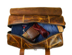 Peoria Leather Weekender Bag - Caramel Brown