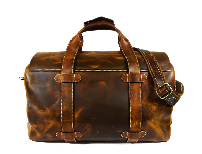 Peoria Leather Weekender Bag - Caramel Brown