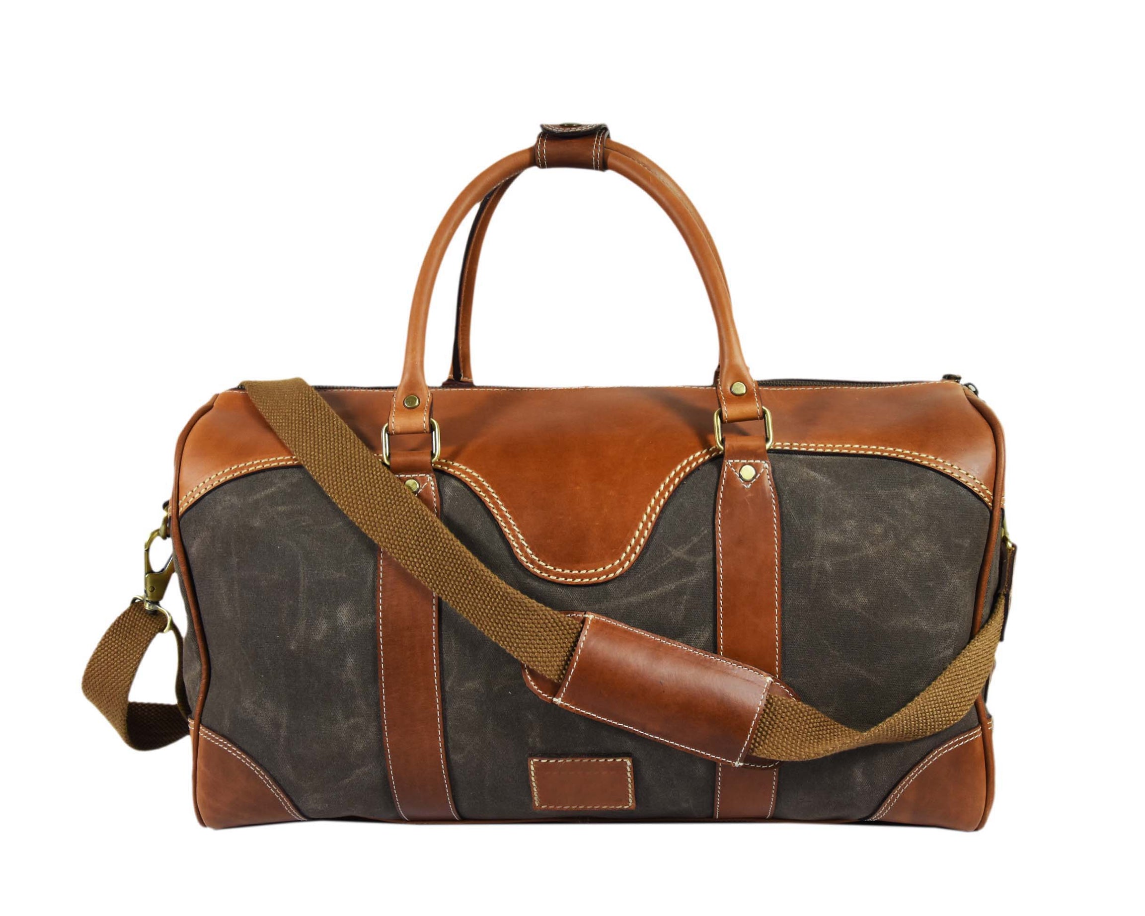 Asbestos Leather Canvas Duffel Bag -  Steel Gray