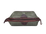 Killeen Leather & WaxCan Toiletry Bag -  Fossil Green