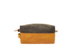 Leather Canvas Toiletry Bag - Tawny Brown