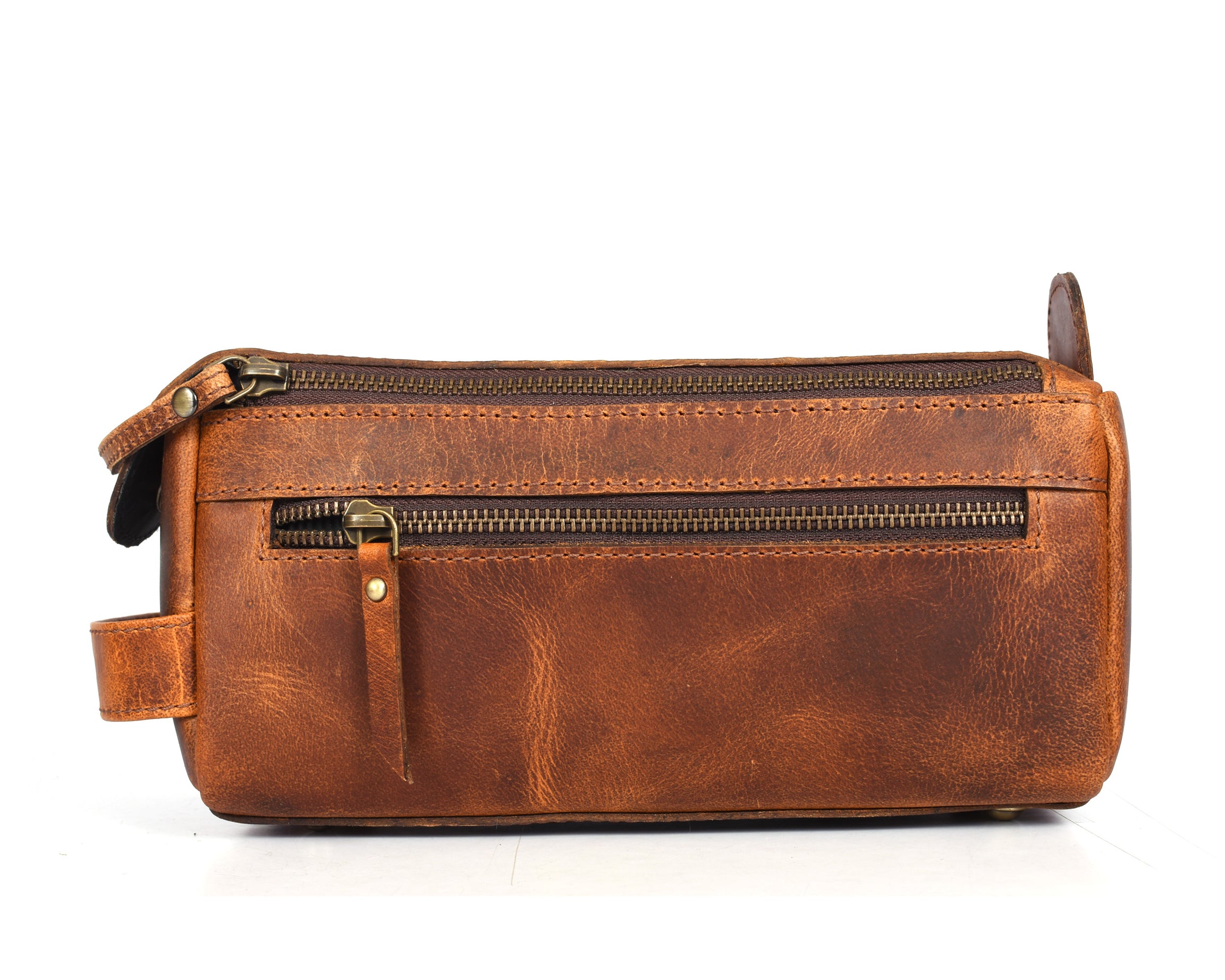 Winston Leather Toiletry Bag -  Caramel Brown