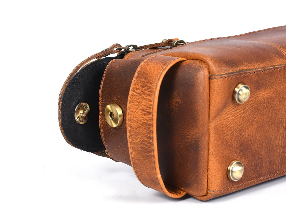 Winston Leather Toiletry Bag -  Caramel Brown