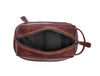 Akron Leather Toiletry Bag - Walnut Brown.
