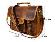 Fresno Leather Portfolio Bag - Caramel Brown